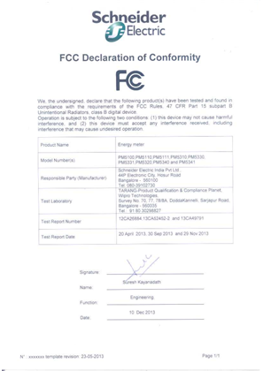 FCC for PM5100 models and PM5300 models